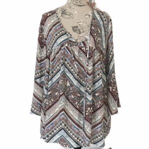 NWT Eyelash Boho 3/4 Sleeve Top 3X